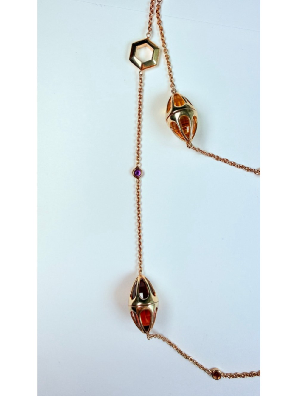 Baccarat Medicis Gold Vermeil 925 Sterling Silver 38" Station Necklace $1150 - Picture 6 of 10